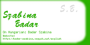 szabina badar business card